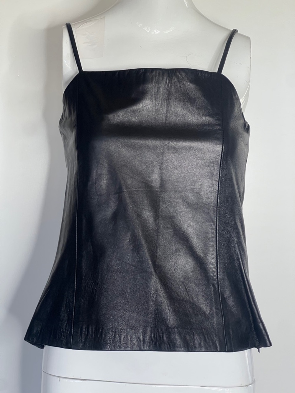 Erez Levy Sz 10 Leather Side Zipper Tank Top